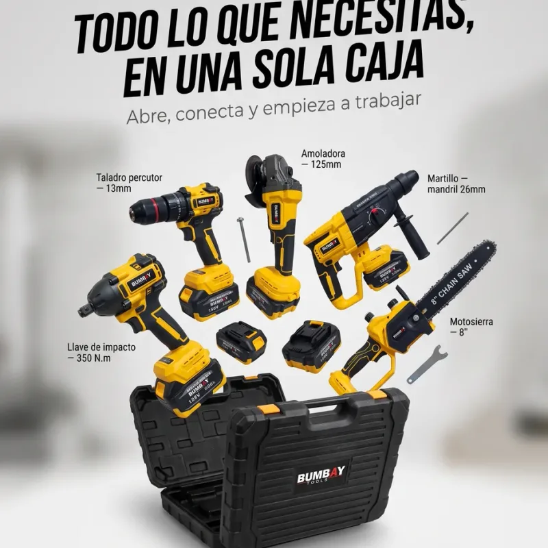 Combo 5 herramientas inalámbricas Amarillo