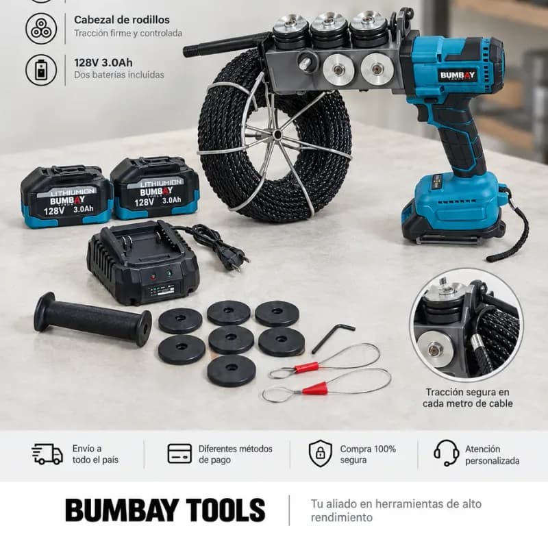Pasacables eléctrico inalámbrico